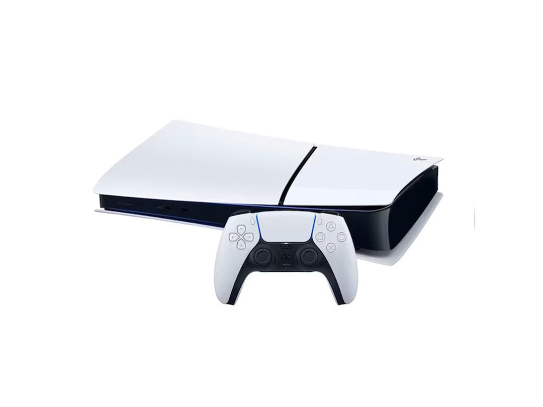 Consola Sony PlayStation 5 edición Fortnite en color blanco con su control inalámbrico y empaque original.