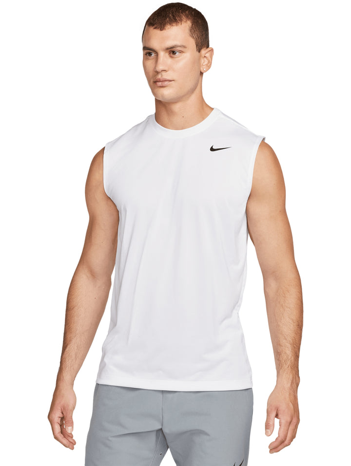 Playera Nike Sin Mangas Blanco y Negro para Hombre