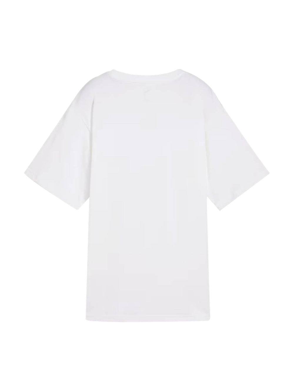 Camiseta blanca de manga corta PUMA con logotipo pequeño en el pecho.