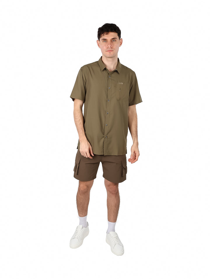Camisa UNGA Outdoor Manga Corta Verde Militar para Hombre