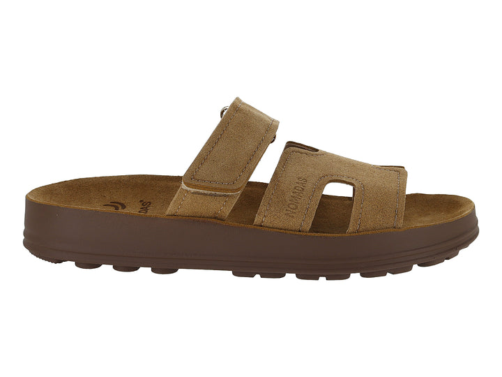 Sandalia Nomadas color melle obscuro para mujer con suela gruesa y tiras ajustables.