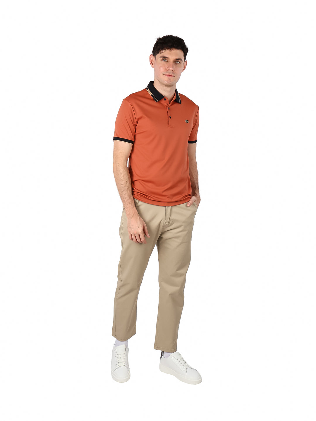 Playera Polo Pavini Color Ladrillo para Hombre