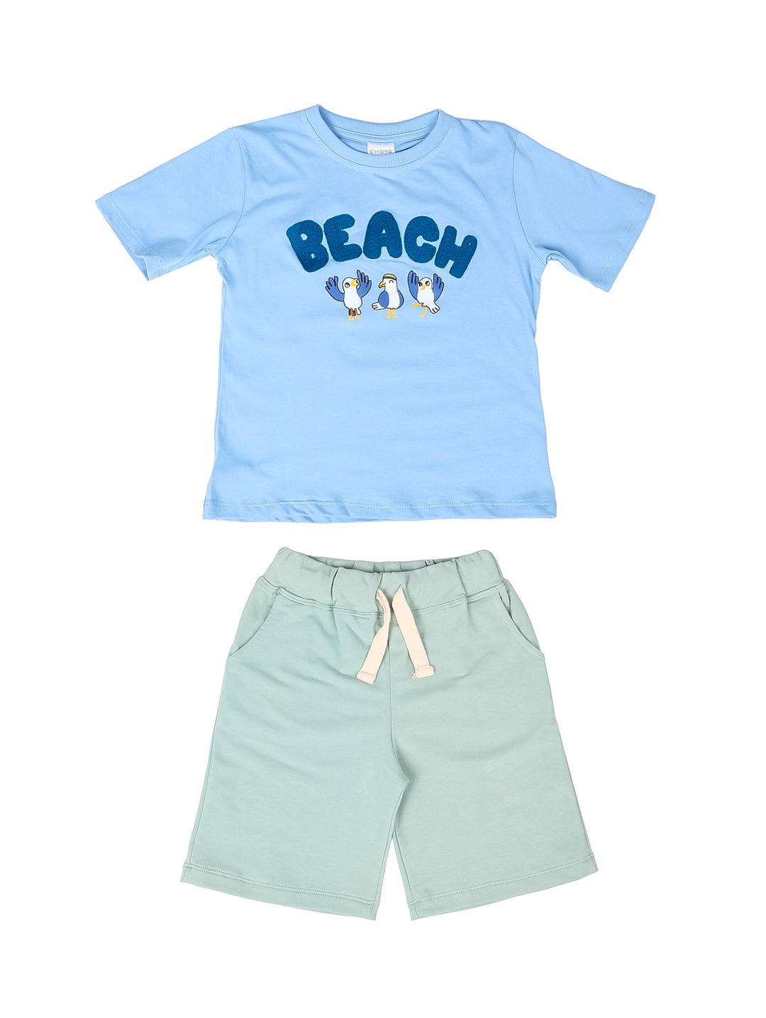 Conjunto de ropa para niño con camiseta azul estampado &