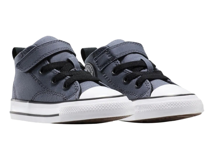 Tenis Converse color gris con suela blanca y cierre de velcro para Niño.
