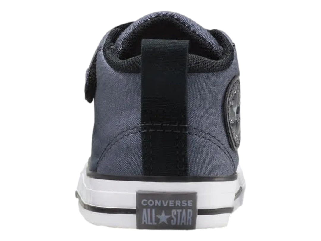 Tenis Converse color gris con suela blanca y cierre de velcro para Niño.
