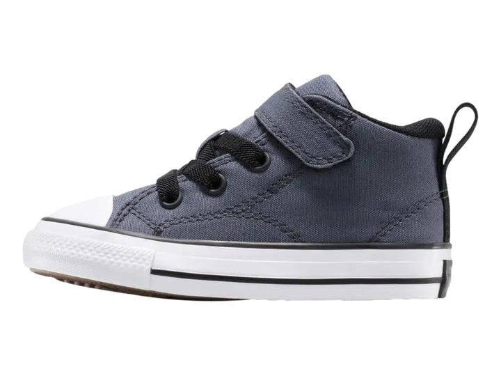 Tenis Converse color gris con suela blanca y cierre de velcro para Niño.