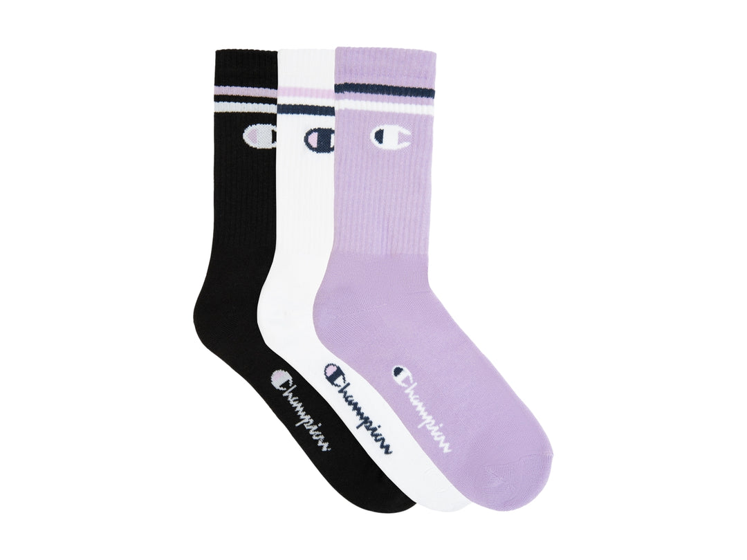 Calcetas Champion Pack 3 Blanco y Lila para Mujer