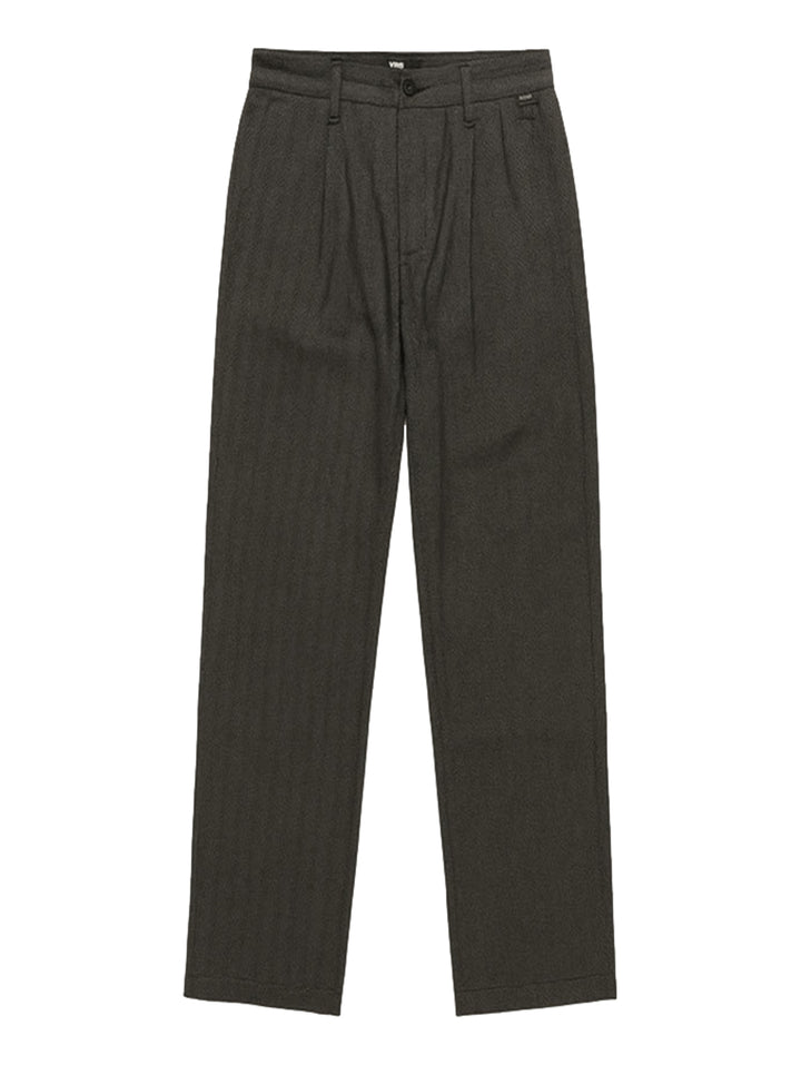 Pantalones Vans Authentic Chino Loose Tapered en color negro rinse con textura de espiga y corte holgado.
