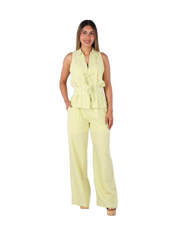 Conjunto Frikha de Cuadros Verde para Mujer