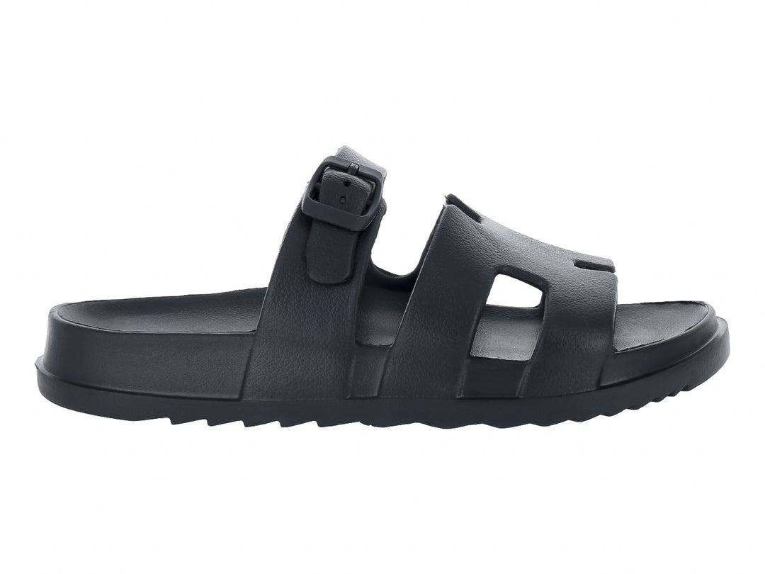 Sandalia negra de plataforma estilo chunky con correa y hebilla para Mujer.