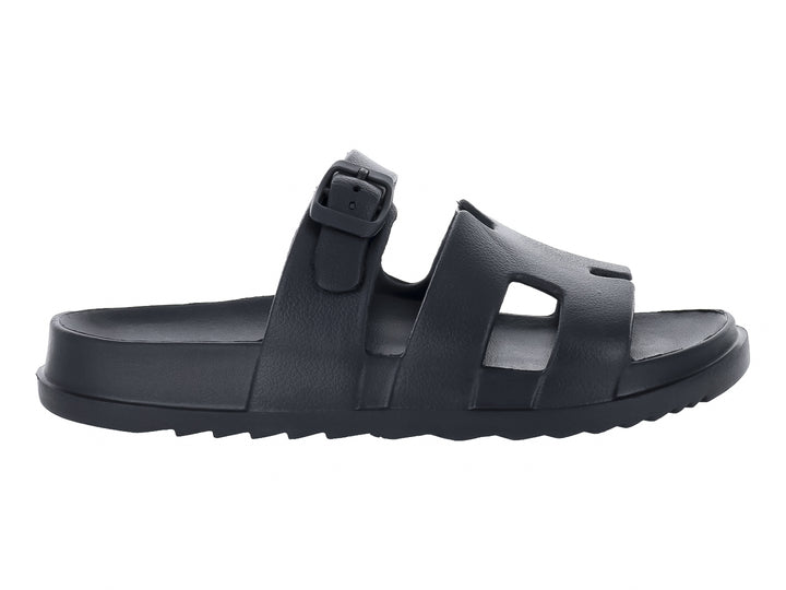 Sandalia negra de plataforma estilo chunky con correa y hebilla para Mujer.