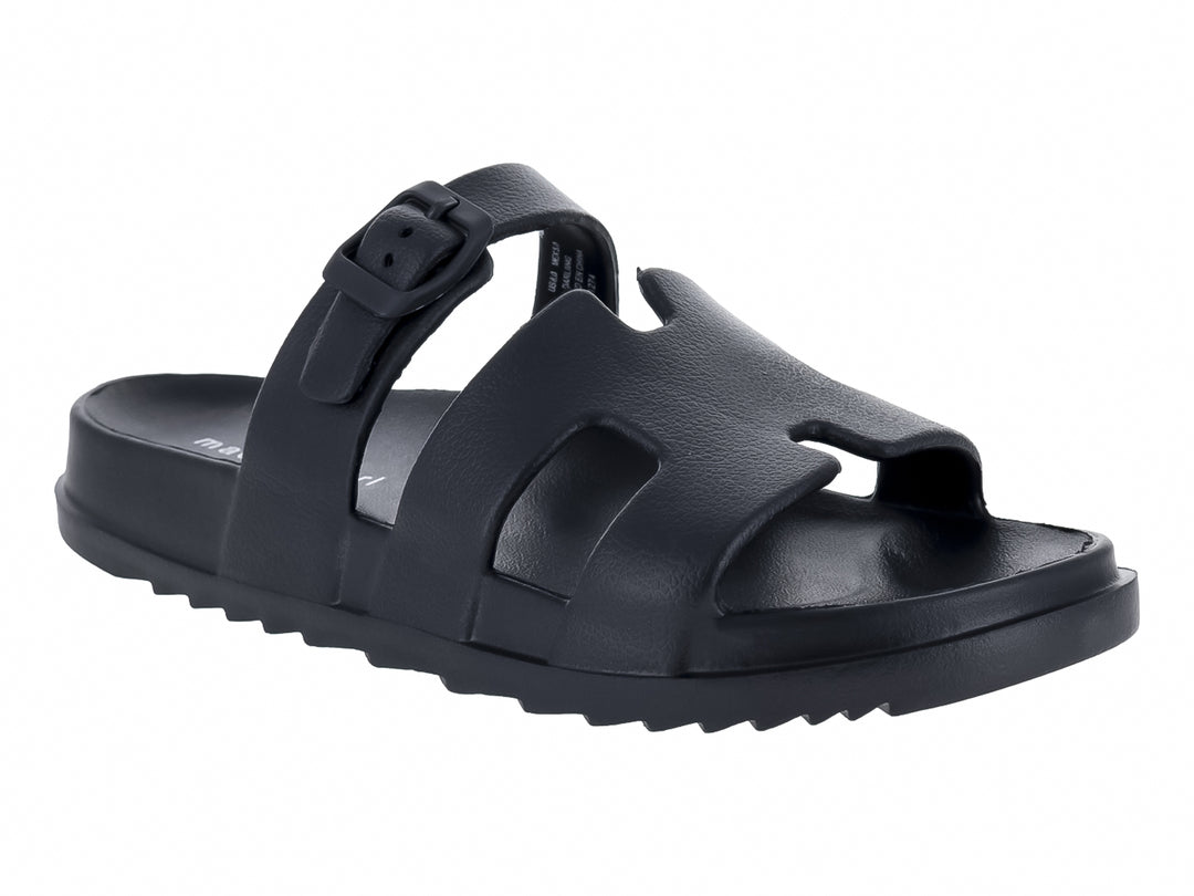 Sandalia negra de plataforma estilo chunky con correa y hebilla para Mujer.