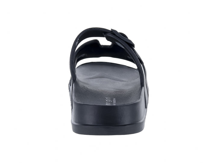 Sandalia negra de plataforma estilo chunky con correa y hebilla para Mujer.