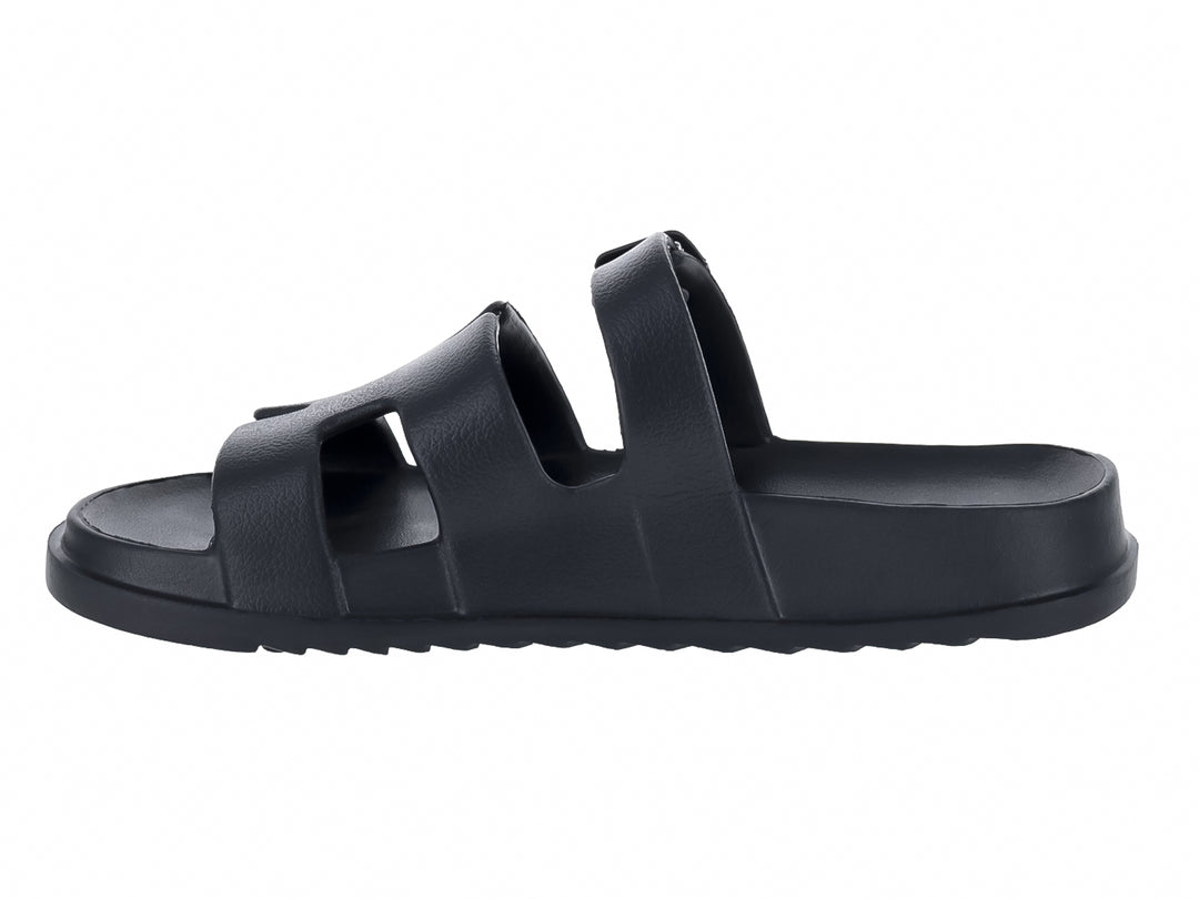 Sandalia negra de plataforma estilo chunky con correa y hebilla para Mujer.