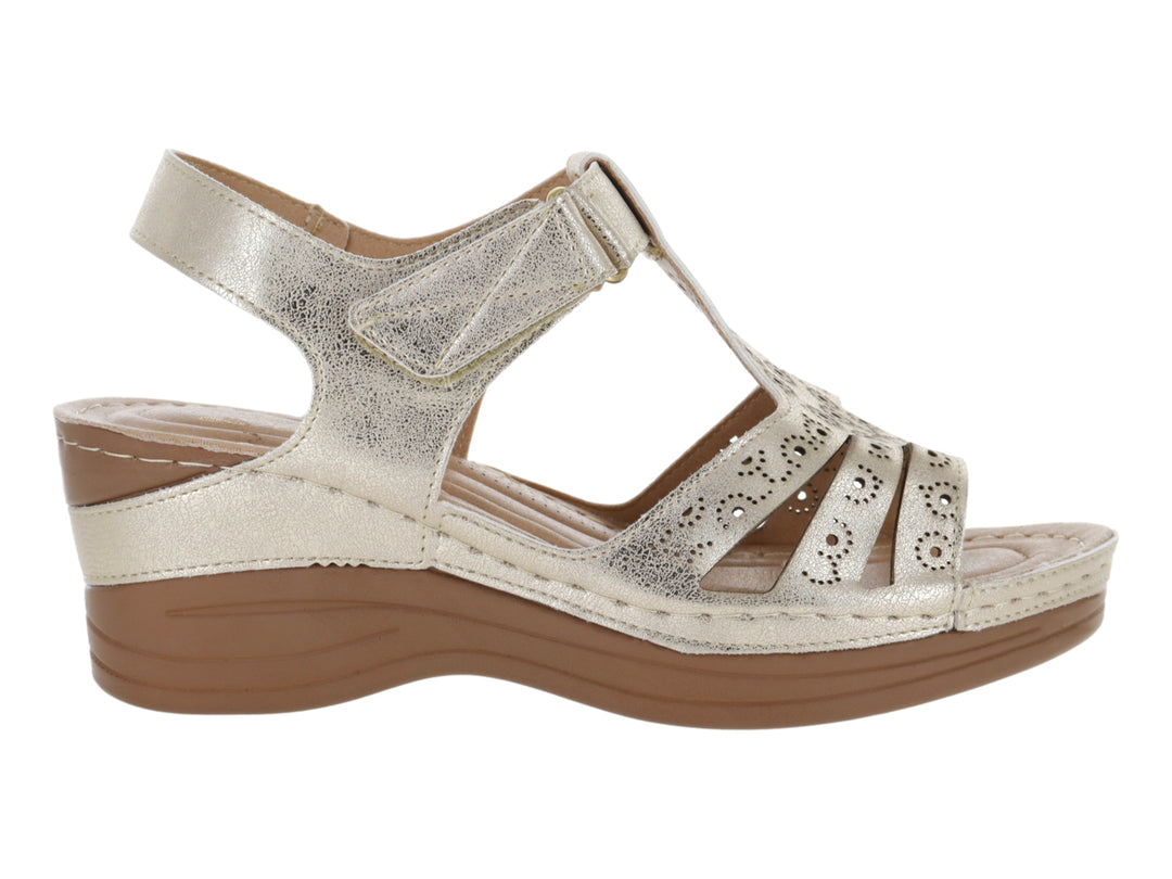 Sandalias Mas Descanso Oro para Mujer