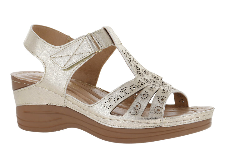 Sandalias Mas Descanso Oro para Mujer