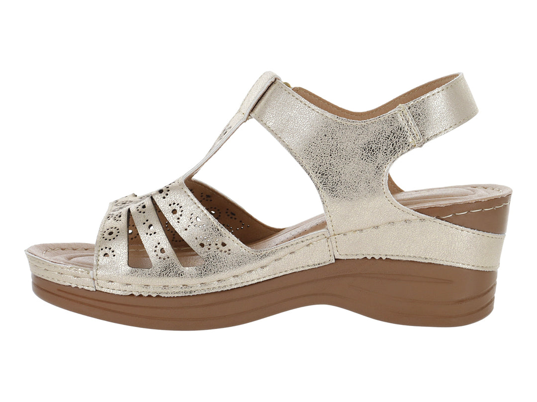 Sandalias Mas Descanso Oro para Mujer