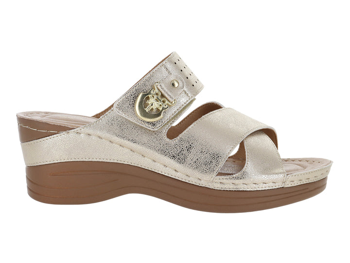 Sandalias Confort Mas Descanso Color Oro para Mujer