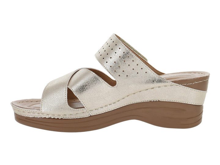 Sandalias Confort Mas Descanso Color Oro para Mujer