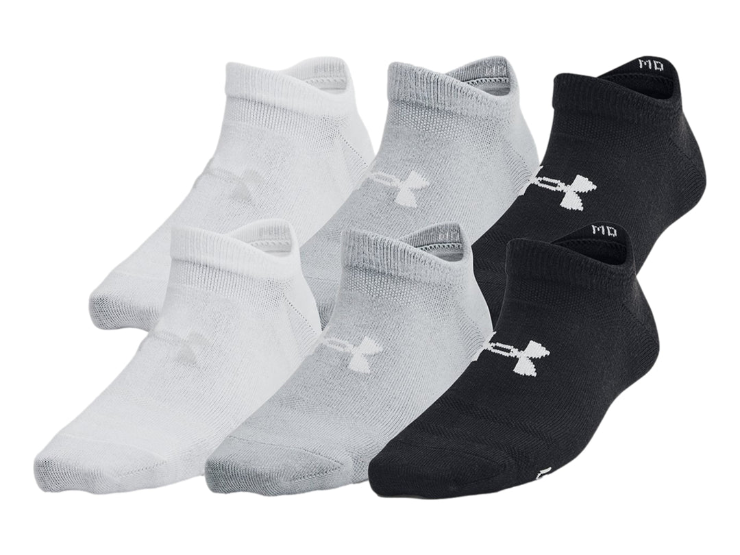 Calcetines Under Armour No Show Negro y Gris Pack 6 Unisex