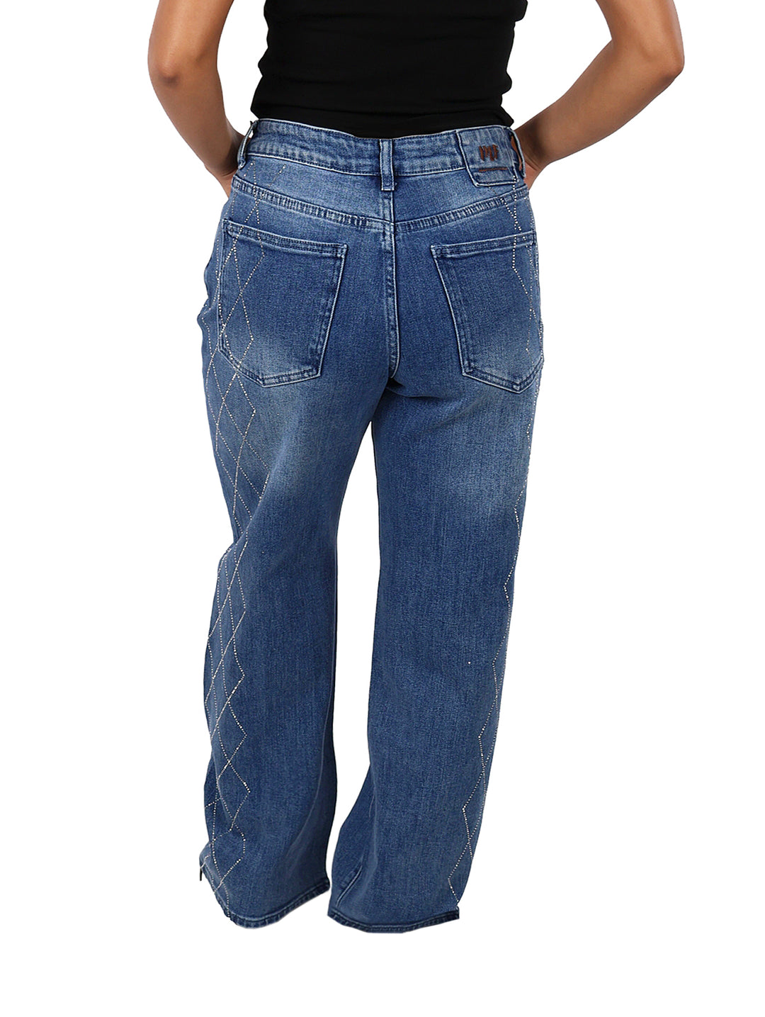 Jeans Rectos Michelle Ferrar Doble Stone para Mujer