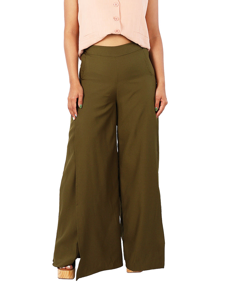 Pantalón Ancho Essencia Olivo para Mujer