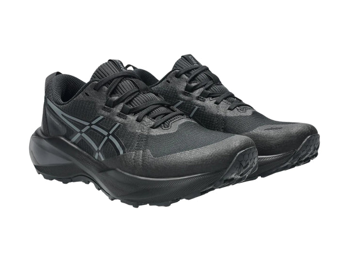 Tenis deportivos ASICS Gel-Venture 11 para mujer en color negro con detalles en gris.