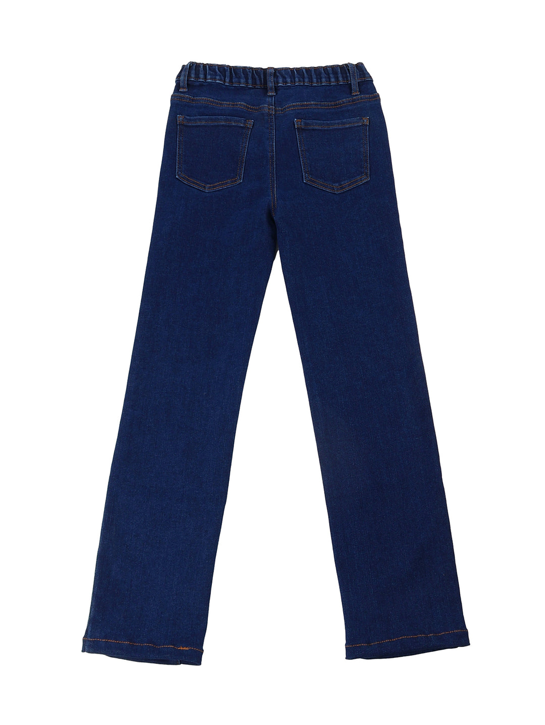 Pantalón de mezclilla color azul oscuro para niña con corte recto.