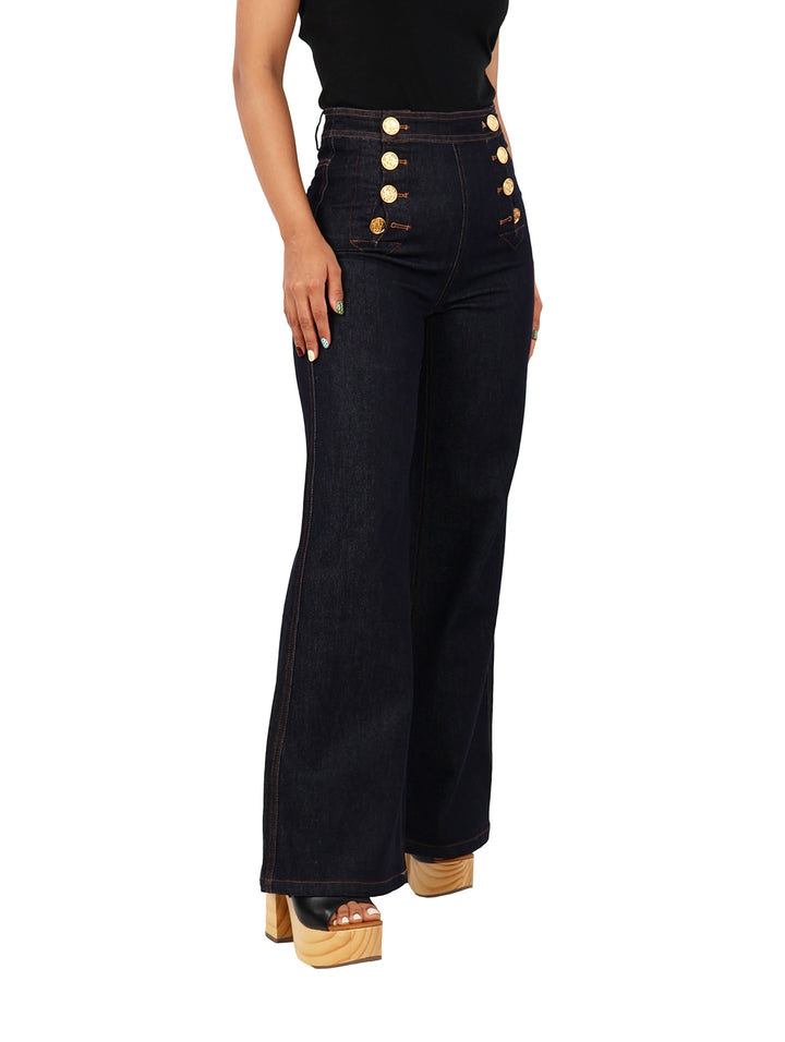 Jeans Campana HS Color Indigo para Mujer