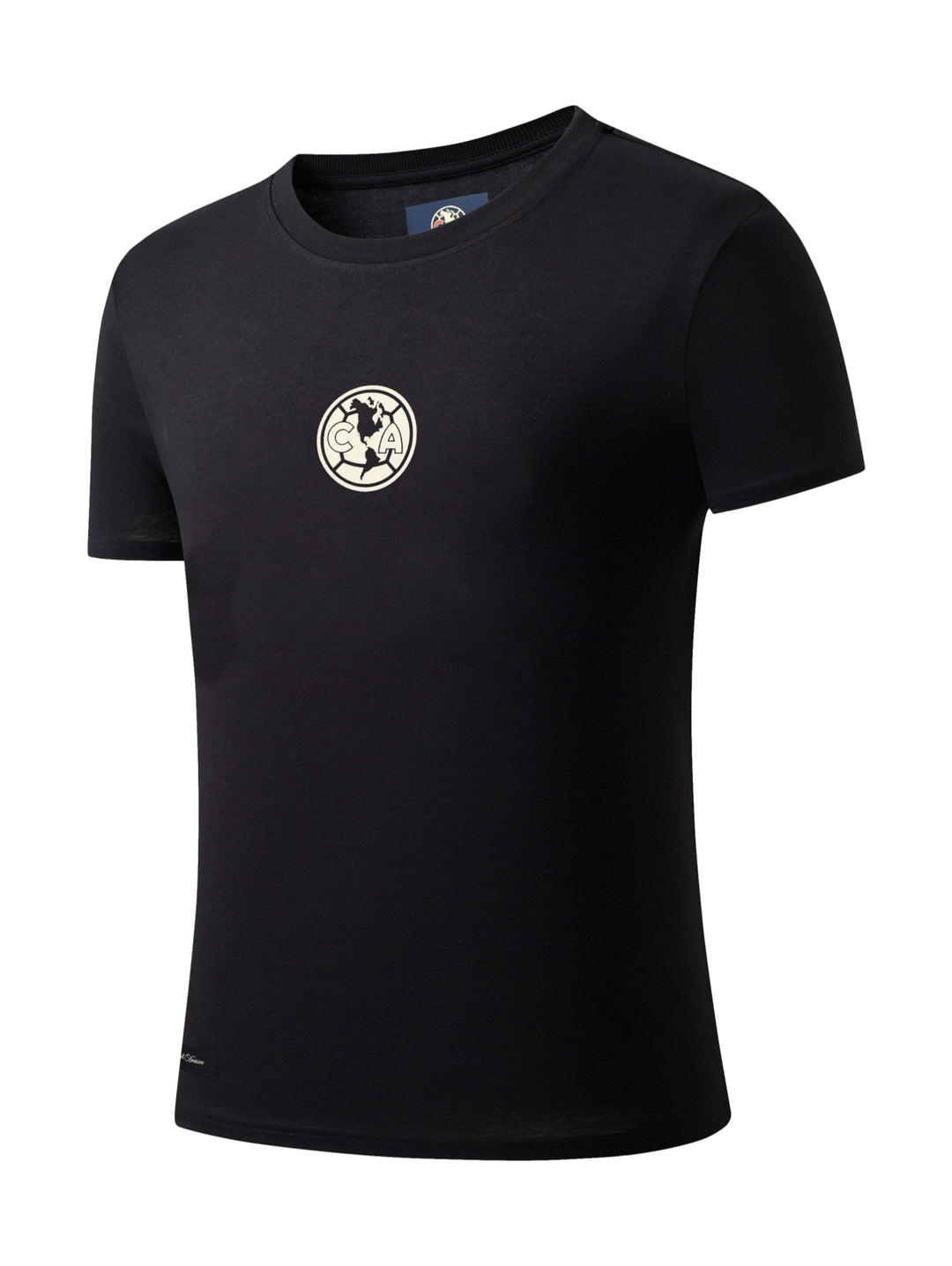 Camiseta deportiva de manga corta color negro con logotipo del Club América en el pecho.
