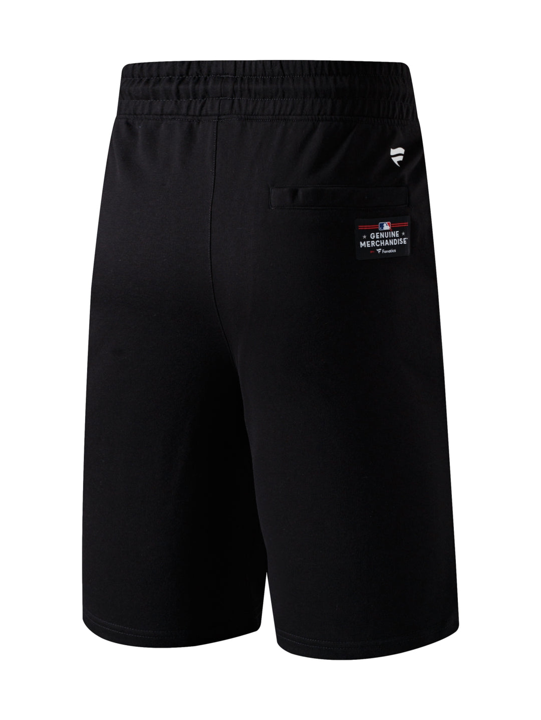 Pantalón corto deportivo negro para hombre con logos de Los Angeles Dodgers y cordón ajustable blanco.