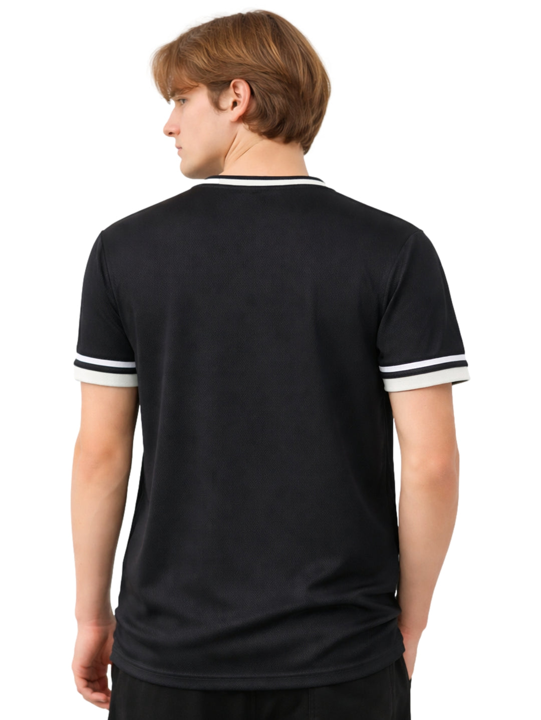 Jersey deportivo negro de malla con texto NEW YORK y logo de los Yankees en blanco.