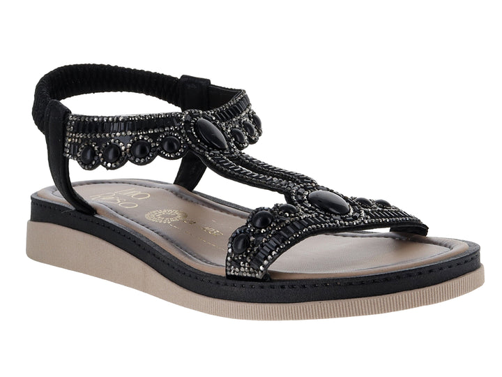Sandalias Luna Rosa Negro para Mujer