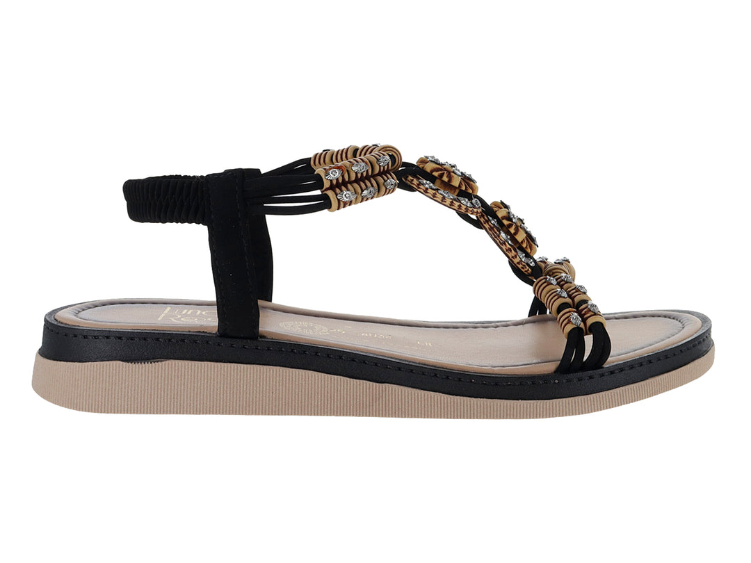 Sandalias Luna Rosa Negro para Mujer