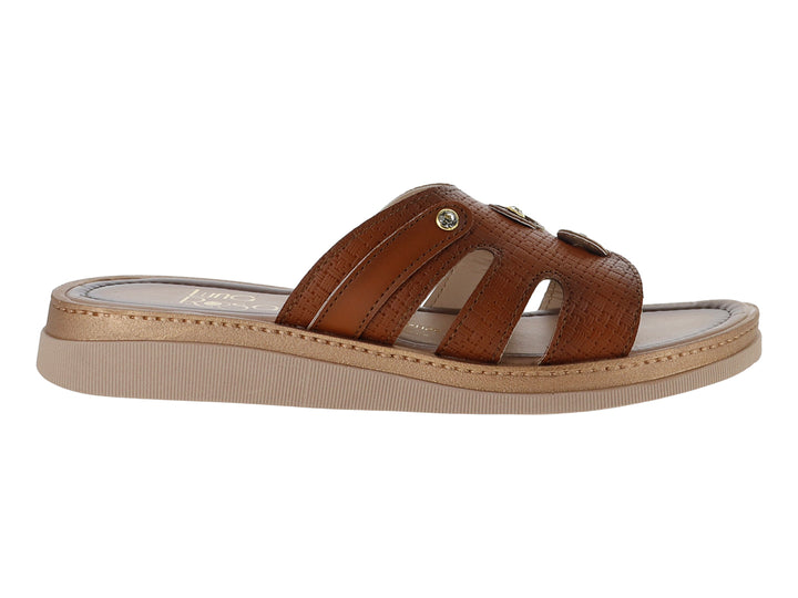 Sandalias Luna Rosa modelo 4029 en color armañac con suela beige y textura rugosa.