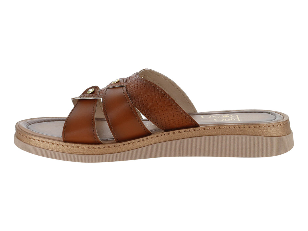Sandalias Luna Rosa modelo 4029 en color armañac con suela beige y textura rugosa.