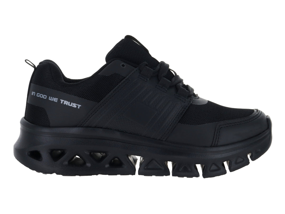 Tenis deportivos Andrax en color negro con suela robusta y acabado mate.