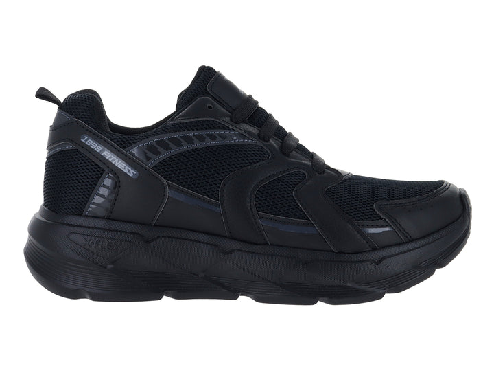 Tenis deportivo Andrax color negro con malla textil y suela robusta.
