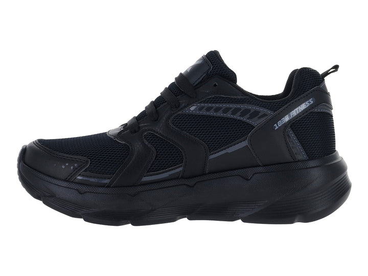 Tenis deportivo Andrax color negro con malla textil y suela robusta.