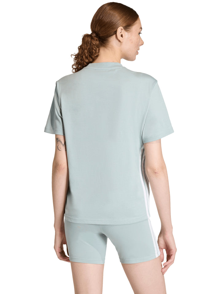 Playera Adidas Essentials 3 Stripes Verde para Mujer