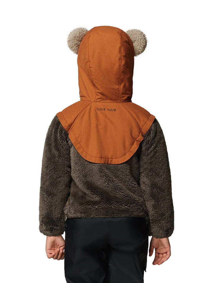 Chaqueta de polar Columbia multicolor con capucha para niño, diseño inspirado en Ewok de Star Wars.