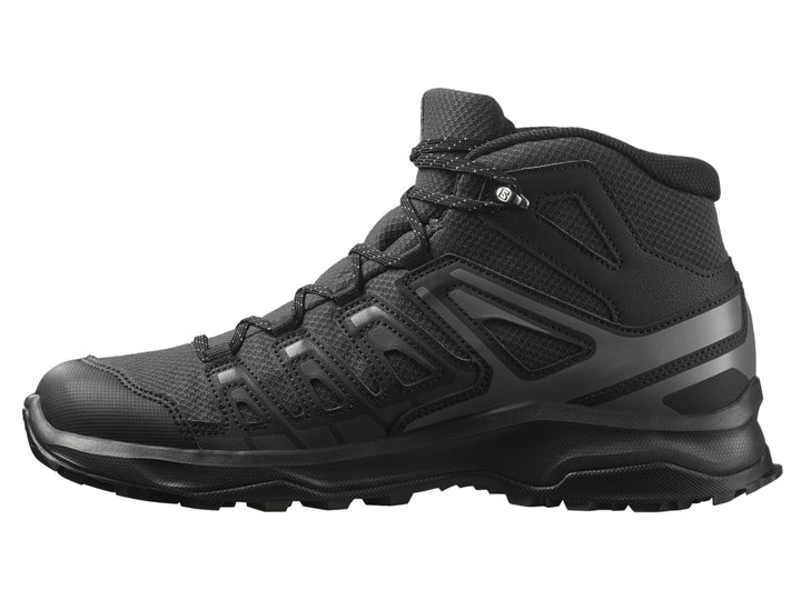 Bota deportiva Salomon Phantom Extegra Mid Gore-Tex en color negro, diseño robusto para senderismo.