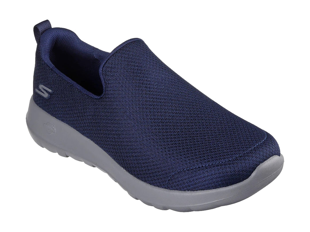 Zapato deportivo Skechers Go Walk Max en color azul marino con suela gris, diseño sin cordones.