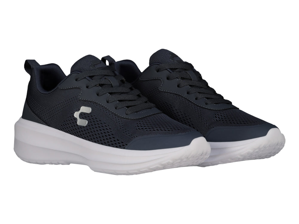 Tenis Charly casuales en color azul marino con suela blanca y detalles en malla.