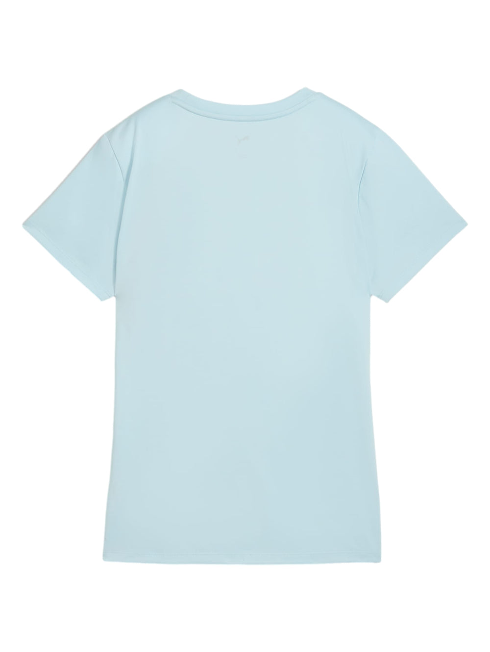 Camiseta deportiva PUMA de color azul claro con logo delineado en blanco en el pecho.
