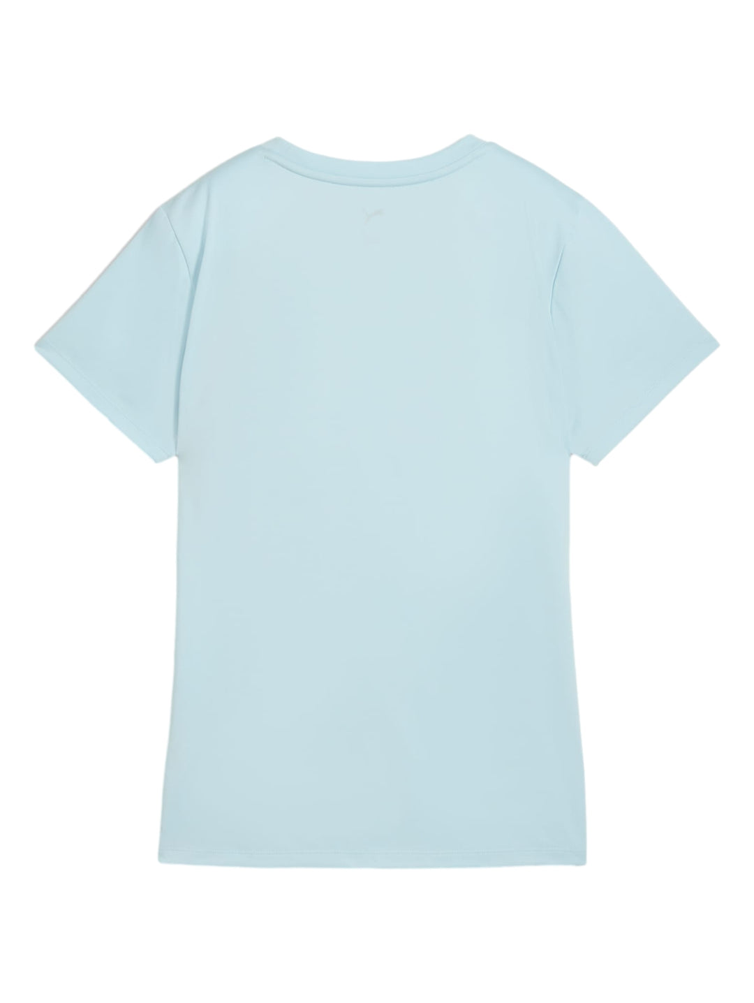 Camiseta deportiva PUMA de color azul claro con logo delineado en blanco en el pecho.