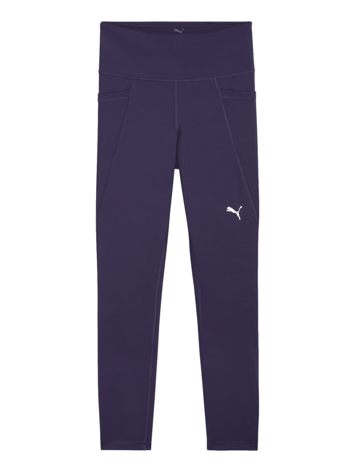 Leggings deportivos PUMA color ciruela oscuro, ajustados y de longitud 7/8.
