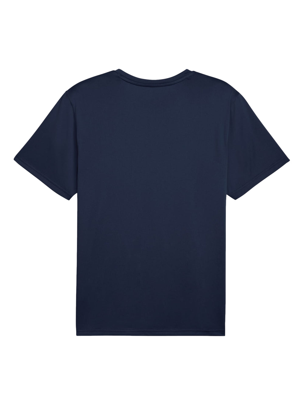 Camiseta deportiva PUMA de color azul marino con logotipo blanco en el pecho.