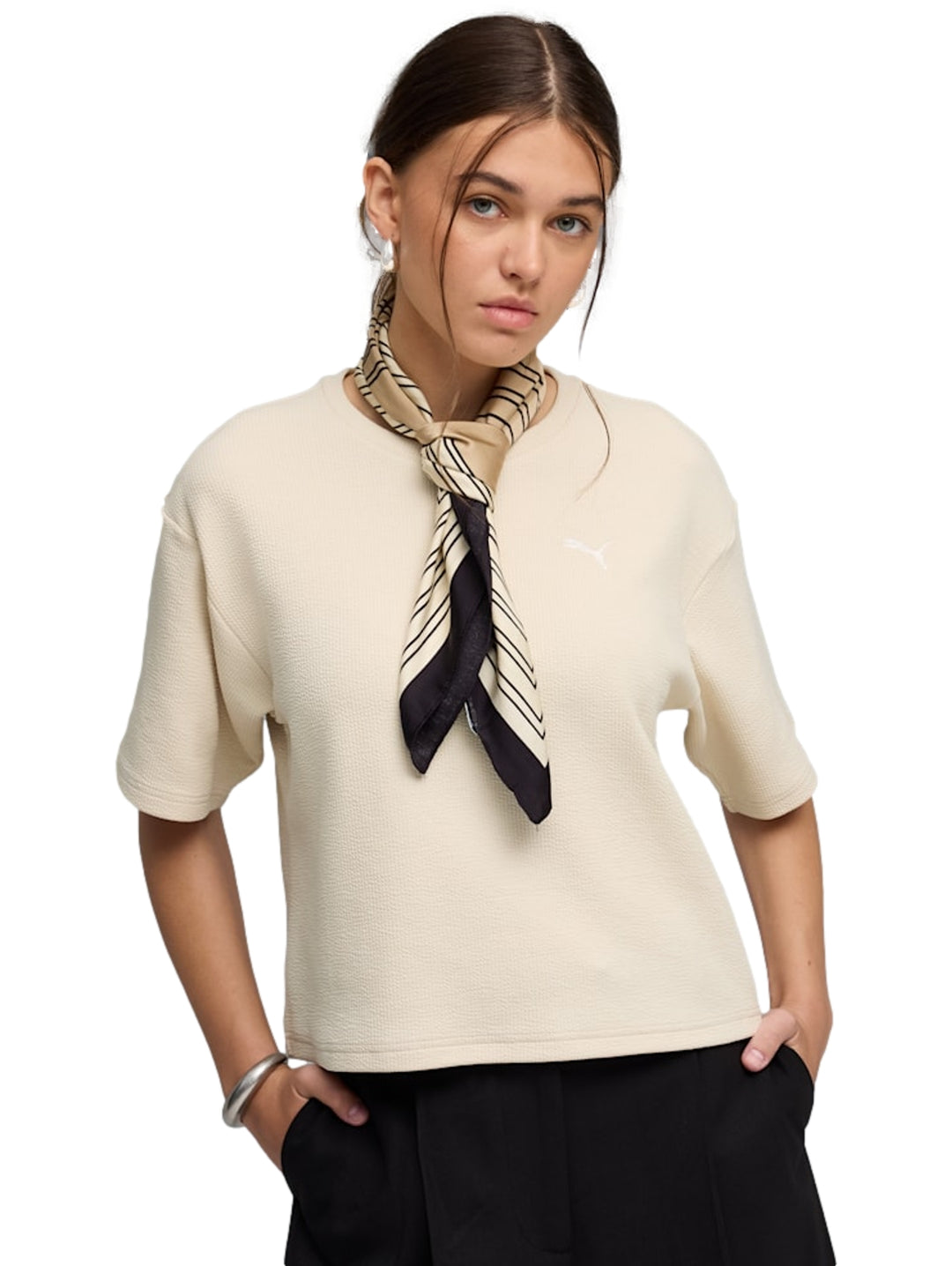 Playera PUMA Ess Elevated Relaxed Blanco Nieve para Mujer