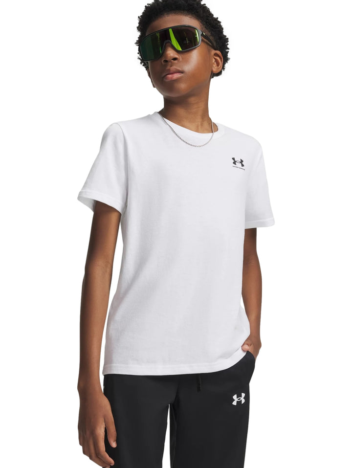 Playera Under Armour Sportstyle Blanco para Niño
